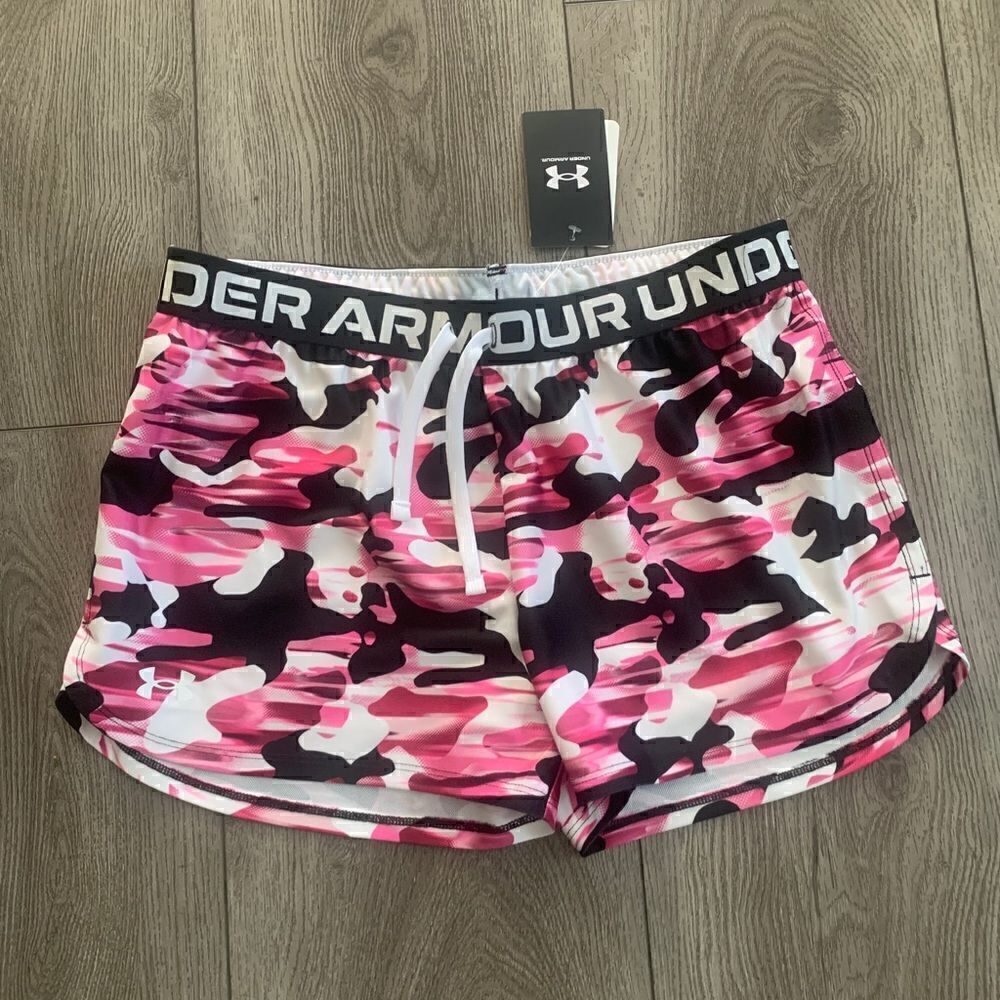 Under armour girls play up printed shorts